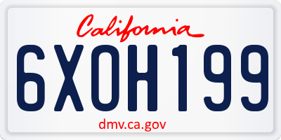 CA license plate 6XOH199