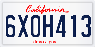 CA license plate 6XOH413