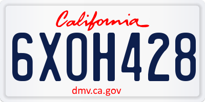 CA license plate 6XOH428