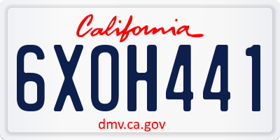 CA license plate 6XOH441
