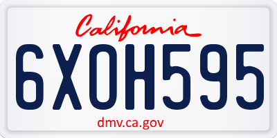 CA license plate 6XOH595