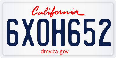 CA license plate 6XOH652