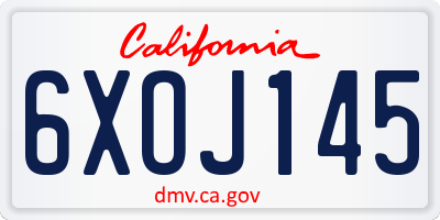 CA license plate 6XOJ145