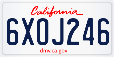 CA license plate 6XOJ246