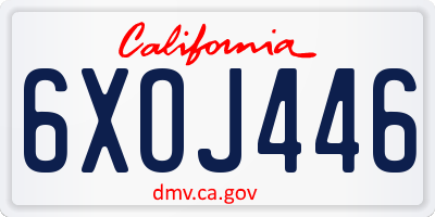 CA license plate 6XOJ446