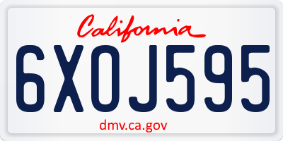 CA license plate 6XOJ595