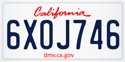 CA license plate 6XOJ746