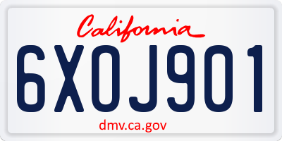 CA license plate 6XOJ901