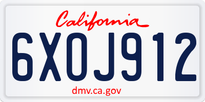 CA license plate 6XOJ912