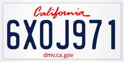 CA license plate 6XOJ971
