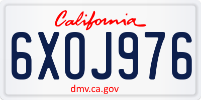 CA license plate 6XOJ976