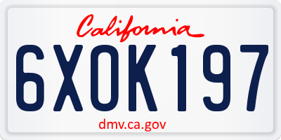 CA license plate 6XOK197