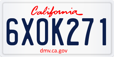 CA license plate 6XOK271