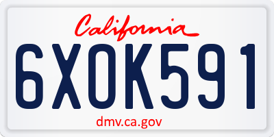 CA license plate 6XOK591
