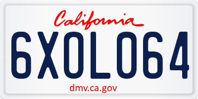 CA license plate 6XOL064
