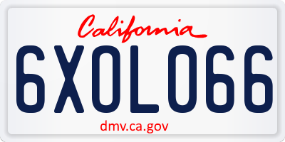CA license plate 6XOL066
