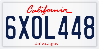 CA license plate 6XOL448