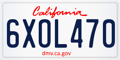 CA license plate 6XOL470
