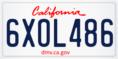 CA license plate 6XOL486