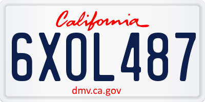 CA license plate 6XOL487
