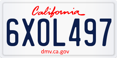 CA license plate 6XOL497