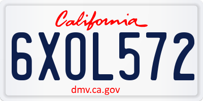 CA license plate 6XOL572