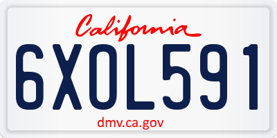 CA license plate 6XOL591