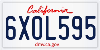 CA license plate 6XOL595