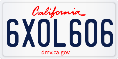 CA license plate 6XOL606