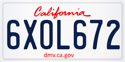 CA license plate 6XOL672