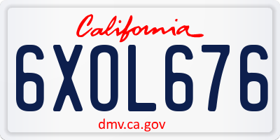 CA license plate 6XOL676