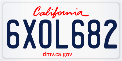 CA license plate 6XOL682