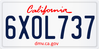 CA license plate 6XOL737
