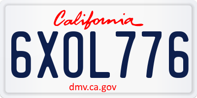 CA license plate 6XOL776