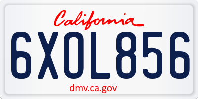 CA license plate 6XOL856