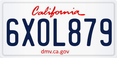 CA license plate 6XOL879