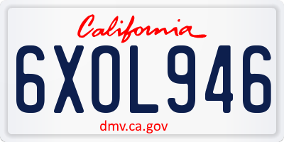 CA license plate 6XOL946