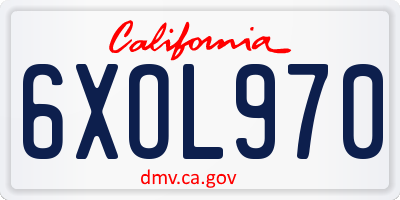 CA license plate 6XOL970