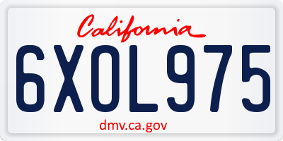 CA license plate 6XOL975