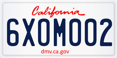 CA license plate 6XOM002
