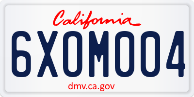 CA license plate 6XOM004