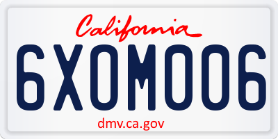 CA license plate 6XOM006