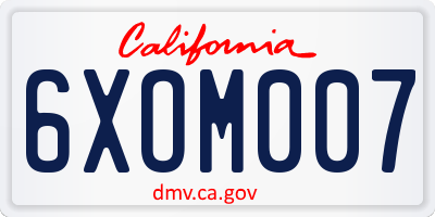 CA license plate 6XOM007