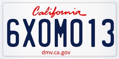 CA license plate 6XOM013