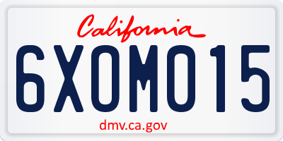 CA license plate 6XOM015