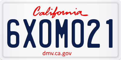 CA license plate 6XOM021