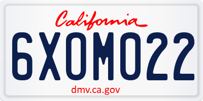CA license plate 6XOM022
