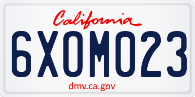 CA license plate 6XOM023