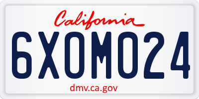CA license plate 6XOM024