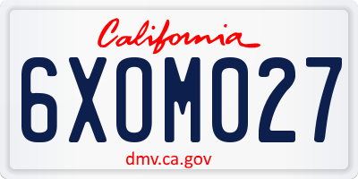 CA license plate 6XOM027